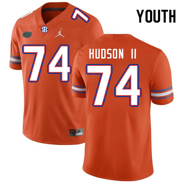 Youth #74 Lyndell Hudson II Florida Gators College Football Jerseys Stitched Sale-Orange